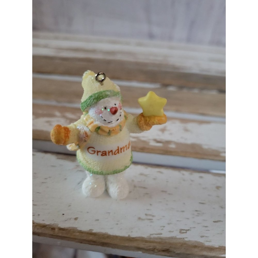 Grandma snowman star ornament Xmas holiday tree